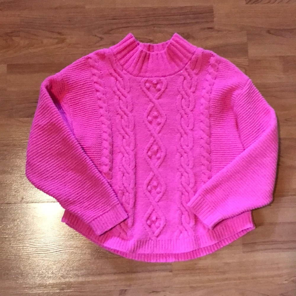 Pink super soft mock neck girls sweater size 7/8